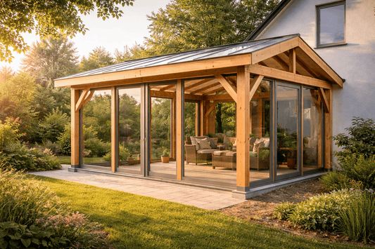 Wintergarten selber bauen aus Holz